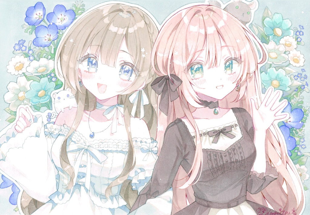 手描きイラスト しずくとみつき