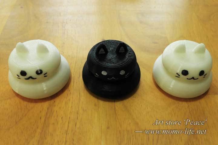 【ぴぃす堂】 ネコの鏡餅 (3Dプリント品)
