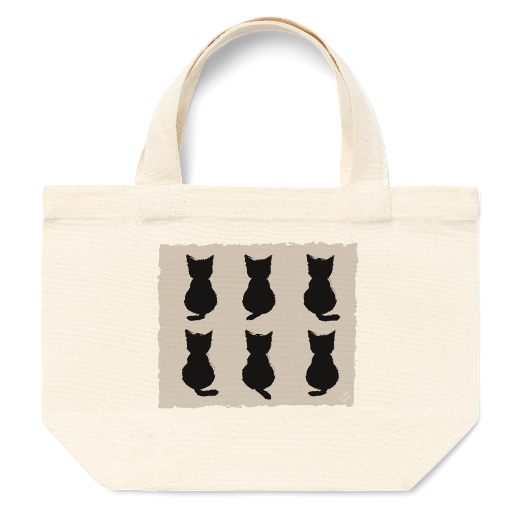 【ぴぃす堂】 後ろにゃんこ トートバッグ S (黒猫)
