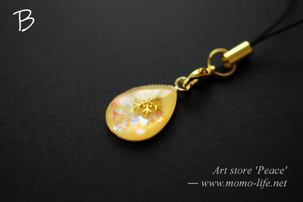 涙 UVレジン 携帯ストラップ