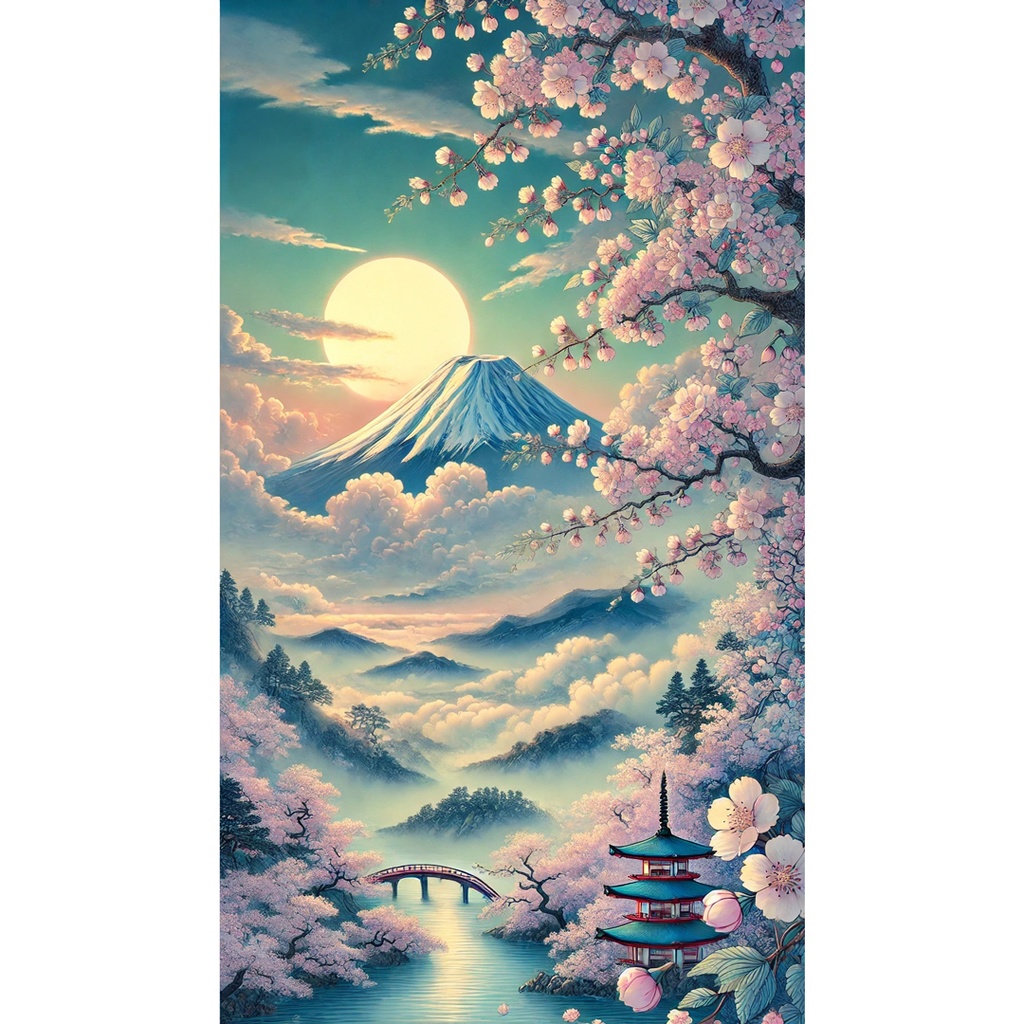 【AIアート】幻想的な美しい富士山 AI絵画AI風景画AI画AIイラストAI生成作品 がんどうあつし制作 AI digital art Mount Fuji Japan