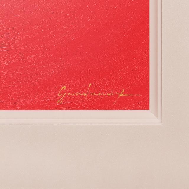 ◎お部屋が優しい感じに【桜色ピンク金太陽富士山】◎がんどうあつし油絵紅富士F4号