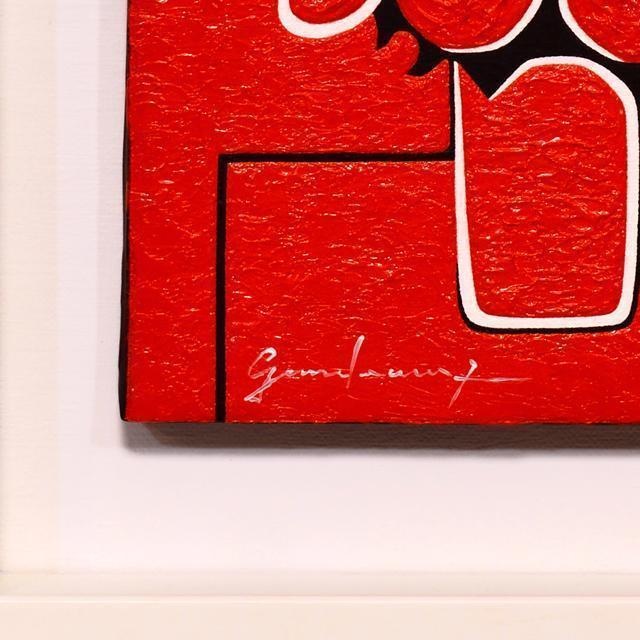 作者直接山梨発送●小さい赤バラ花F0号静物画●がんどうあつし肉筆油絵画明るい耐光