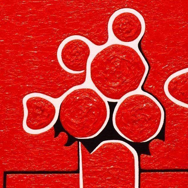 作者直接山梨発送●小さい赤バラ花F0号静物画●がんどうあつし肉筆油絵画明るい耐光