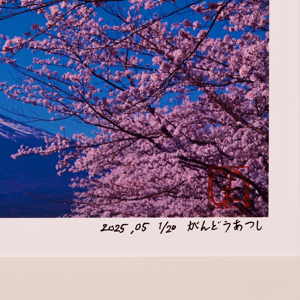 ●『桜と富士山』●がんどうあつし写真撮影・編集落款サイン入り20枚限定A4額装品