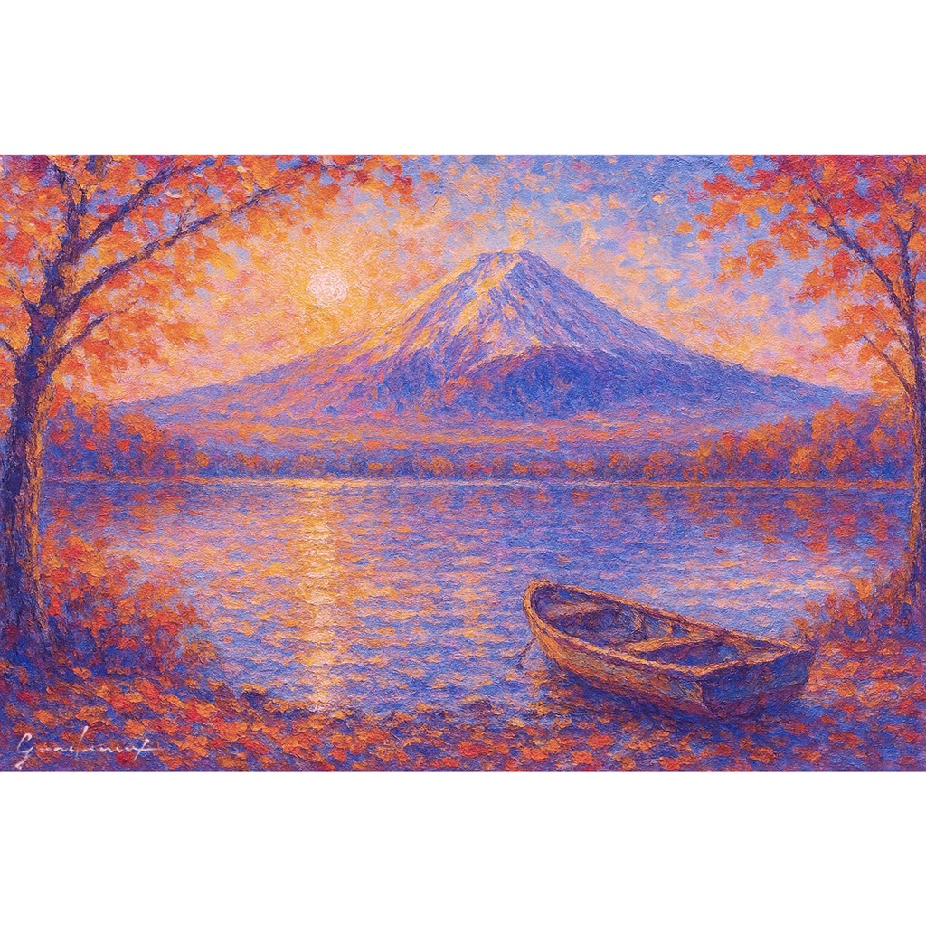 【AIアート】『印象・富士山』|AI生成風景画|デジタルアート|がんどうあつし制作| AI digital art Mount Fuji Japan