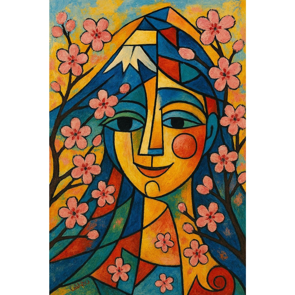 【AIアート】『富士の女神』　AI生成　デジタルアート　抽象画　富士山　がんどうあつし制作　 AI digital art Mount Fuji Abstract Japan