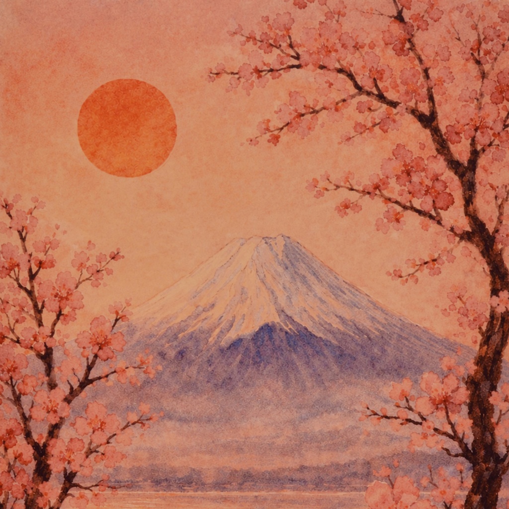 作者仕上げ『花めくころ』●がんどうあつしデジタル絵画AI使用A4額付縦34.8㎝