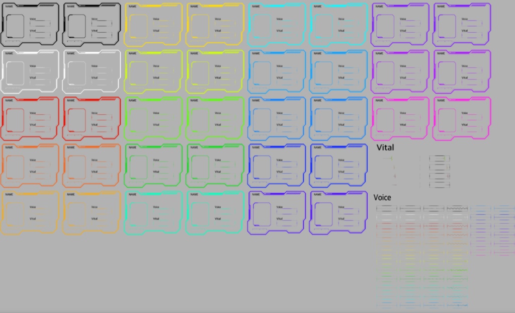 【APNG】SF風サイバーフレーム ＋ 音波 ＋ 心電図