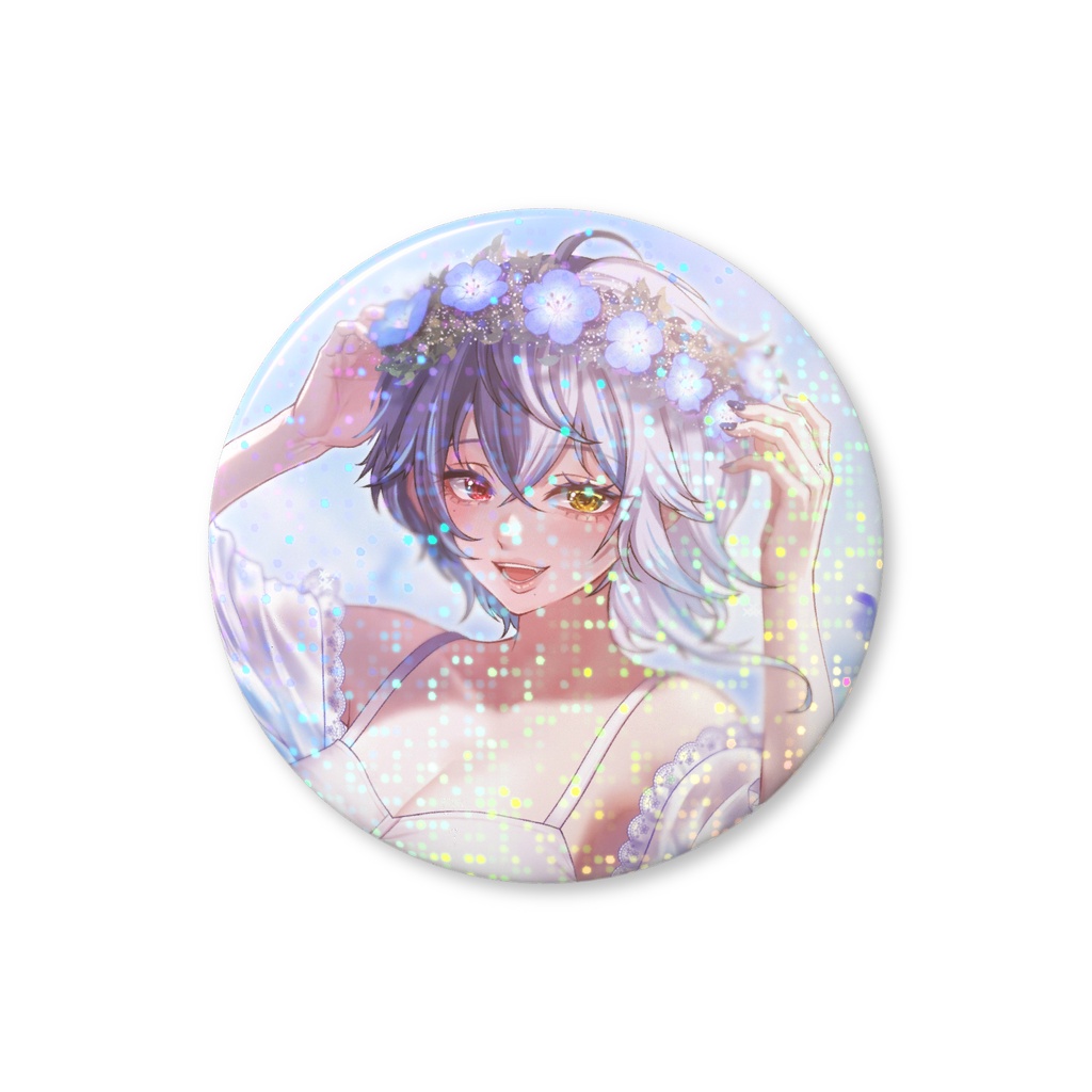 狼月愛牙-ネモフィラ缶バッジ-