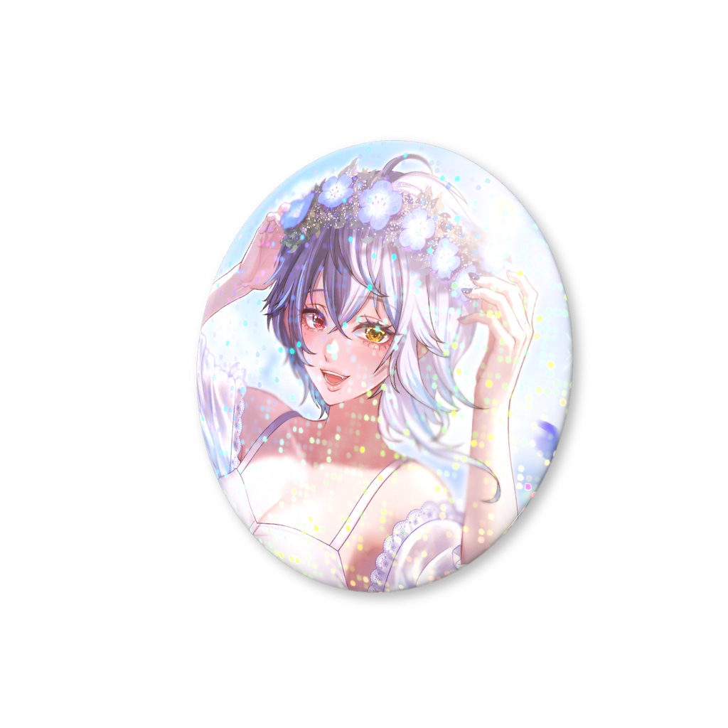 狼月愛牙-ネモフィラ缶バッジ-