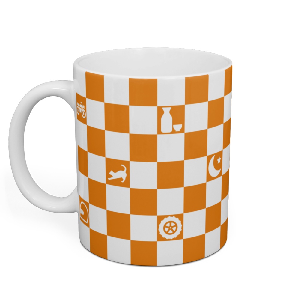 望月ミキチェッカーフラッグ柄マグカップ