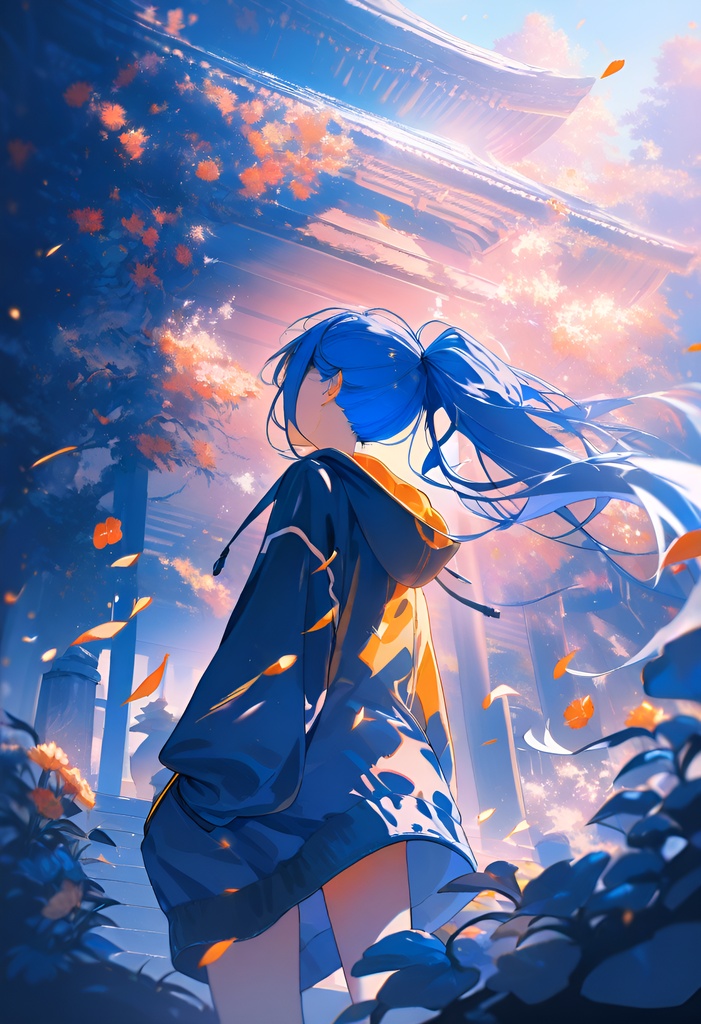 蒼き神社｜幻想的な和風AIアート 15枚セット