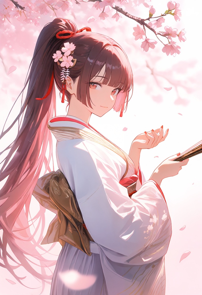 桜の巫女|幻想和風AIイラスト集 15枚