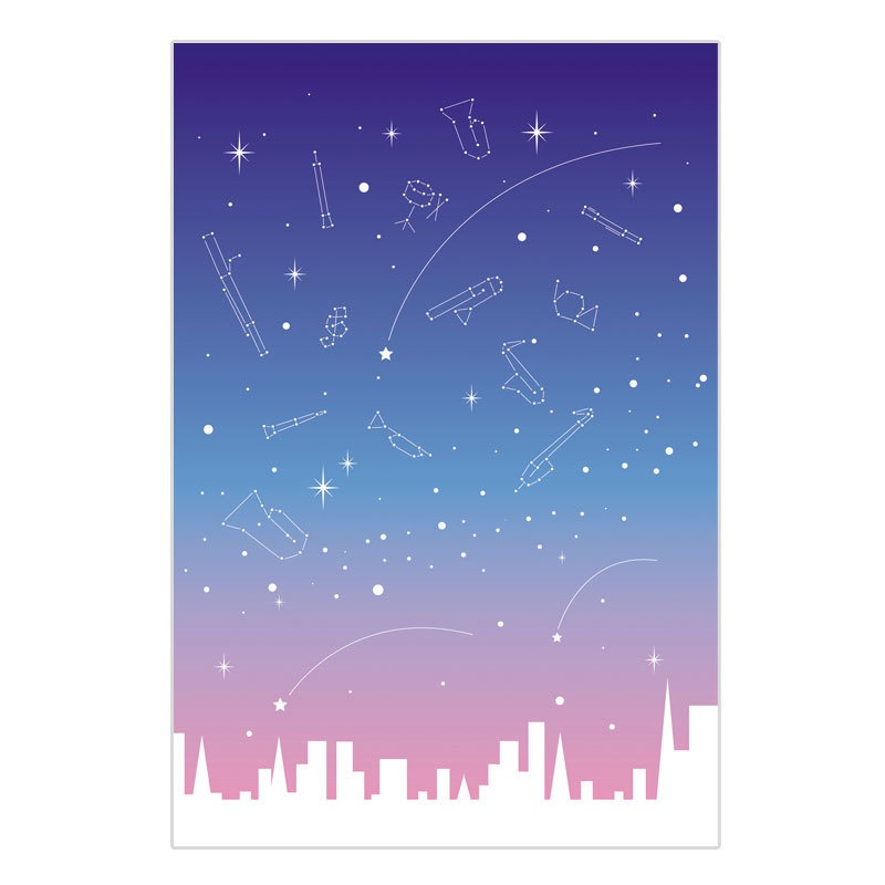 楽器の星空ポストカード あお