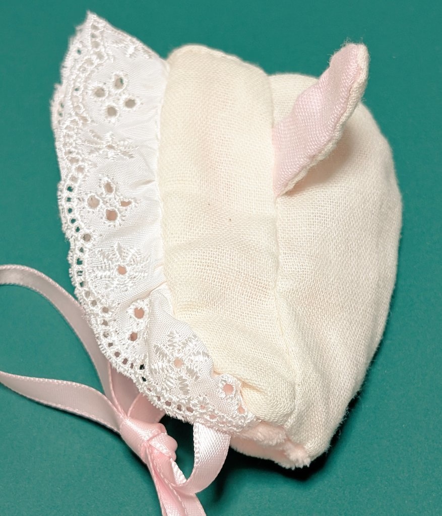 【10cmぬい向け】うさみみベビーボンネット