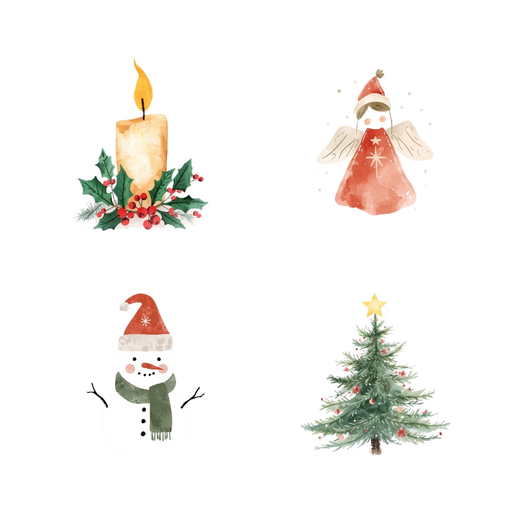 北欧風クリスマス クリップアート16点セット