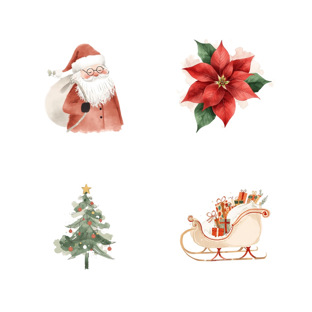 北欧風クリスマス クリップアート16点セット