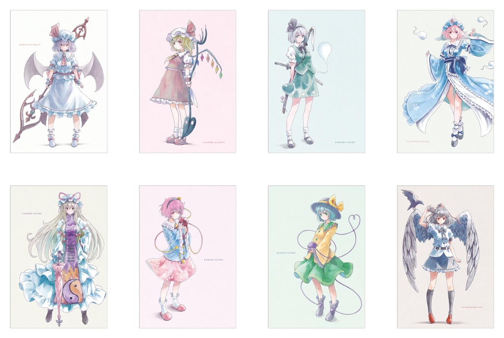 Touhou Project fan art POST CARD BOOK