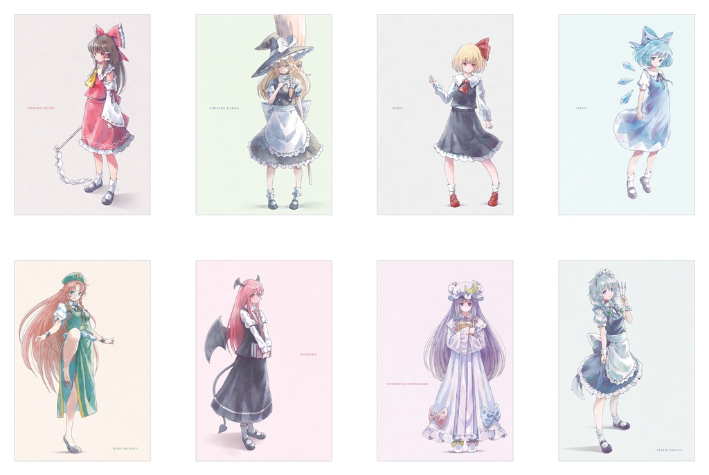 Touhou Project fan art POST CARD BOOK