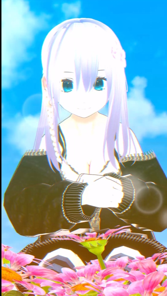 美空りんの動画お花畑黒パーカー編