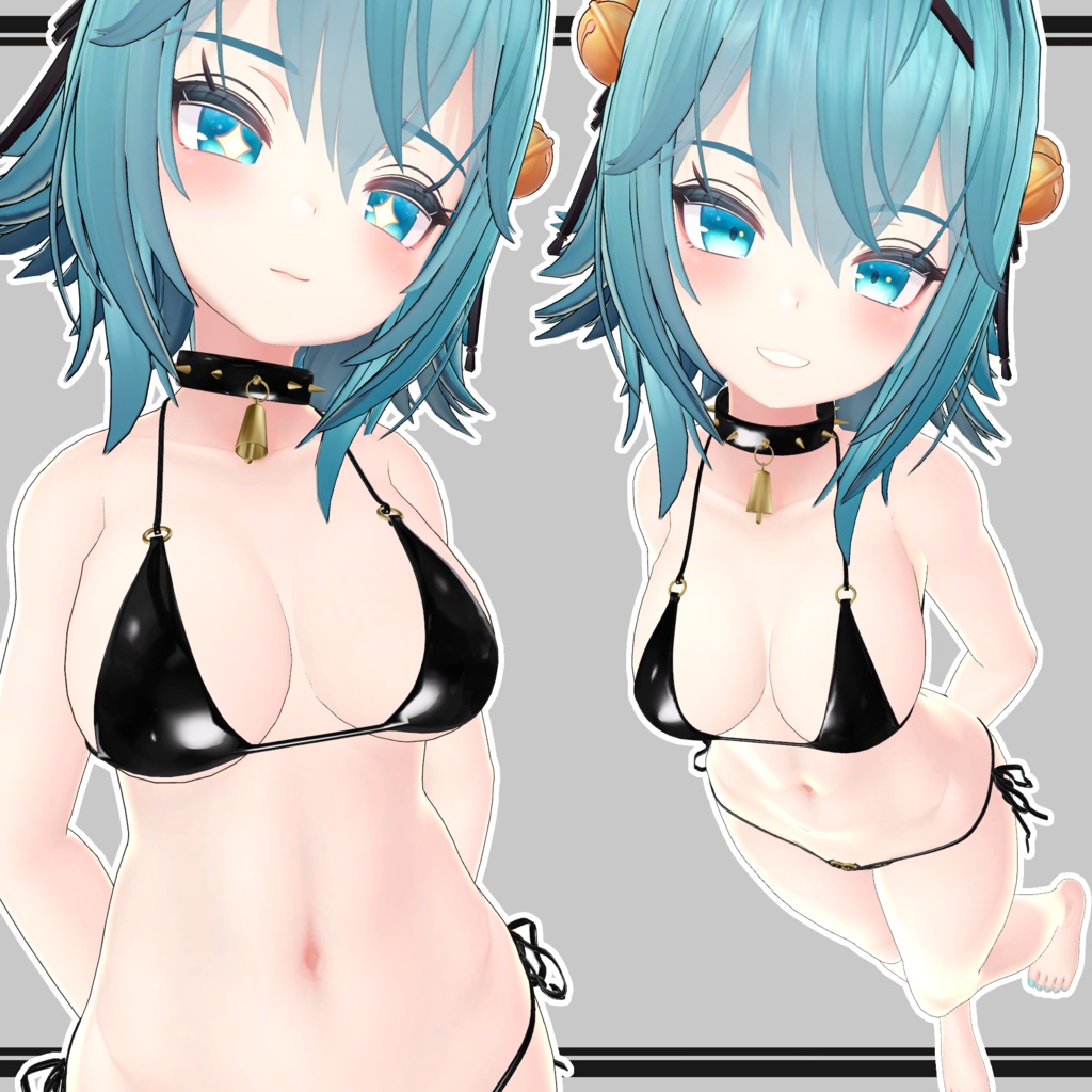 【竜胆用】牛のビキニとカラー / Cow Bikini and Collar for Rindo