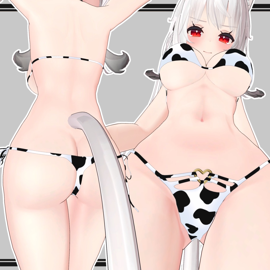 【舞夜用】牛のビキニとカラー / Cow Bikini and Collar for Maya