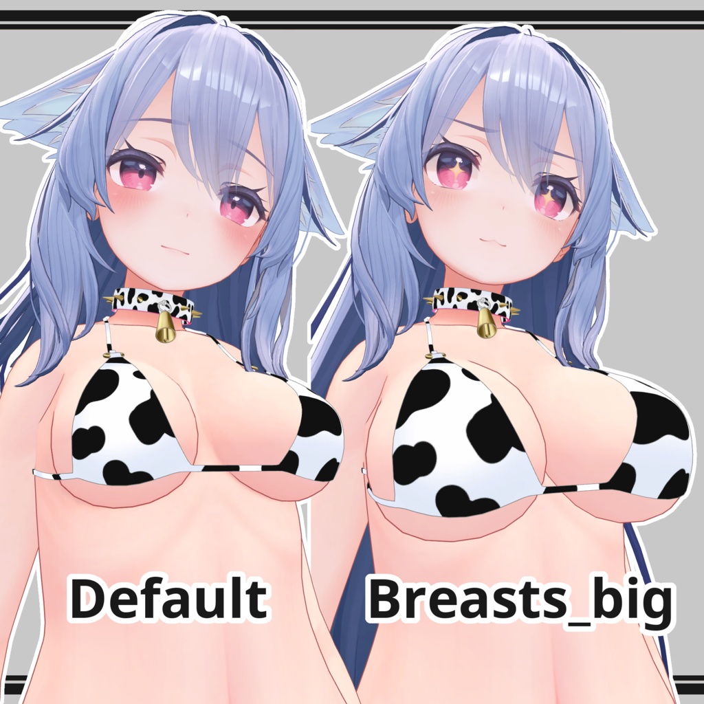 【桔梗用】牛のビキニとカラー / Cow Bikini and Collar for Kikyo