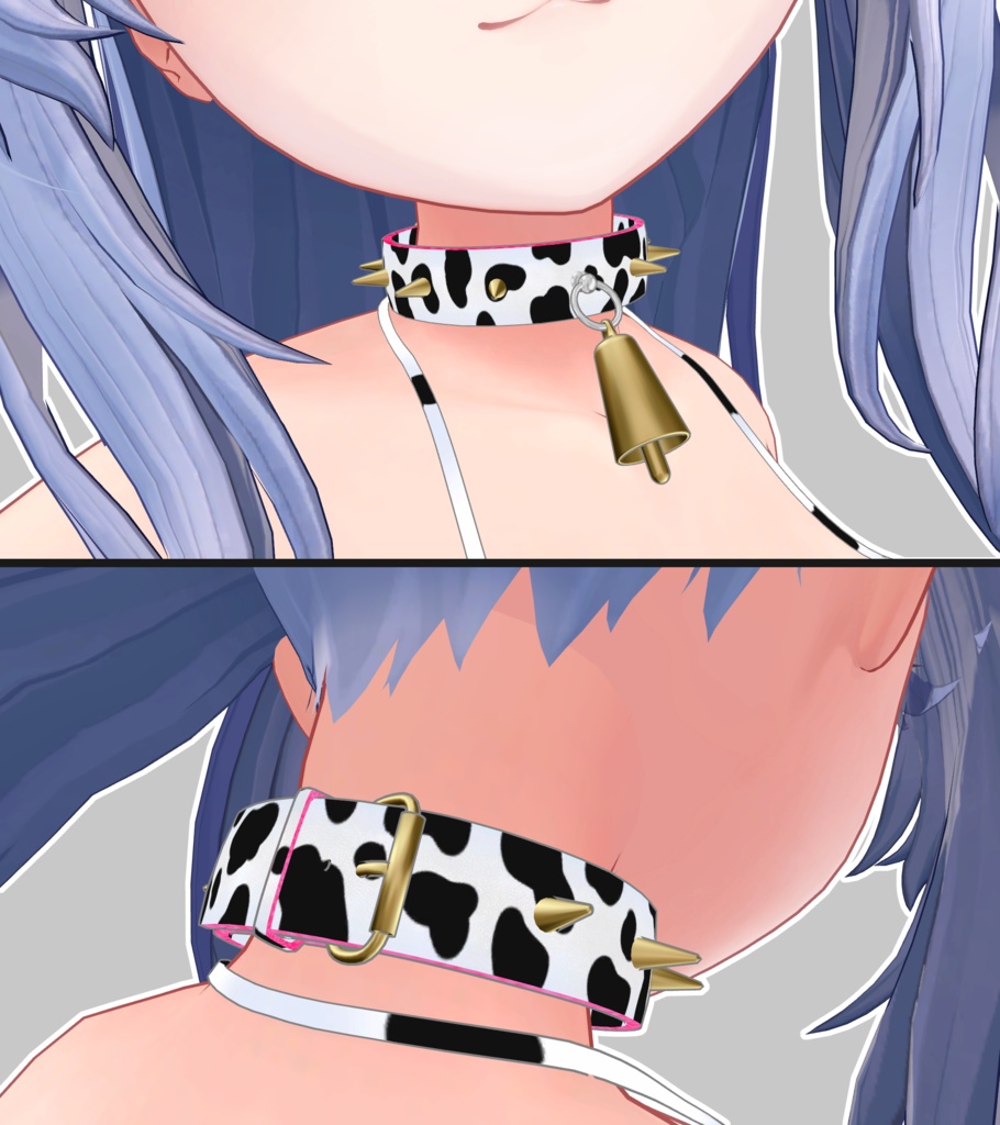【桔梗用】牛のビキニとカラー / Cow Bikini and Collar for Kikyo