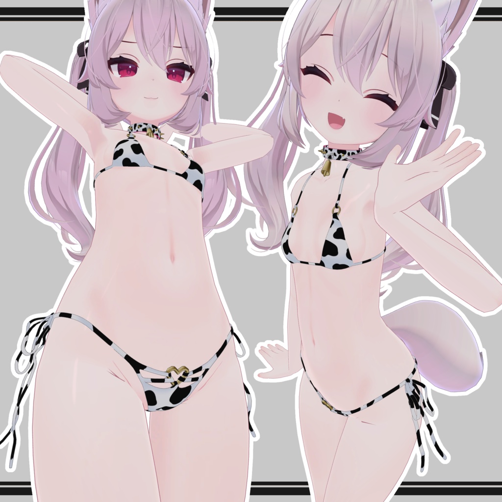 【カリン用】Cow Bikini and Collar for Karin