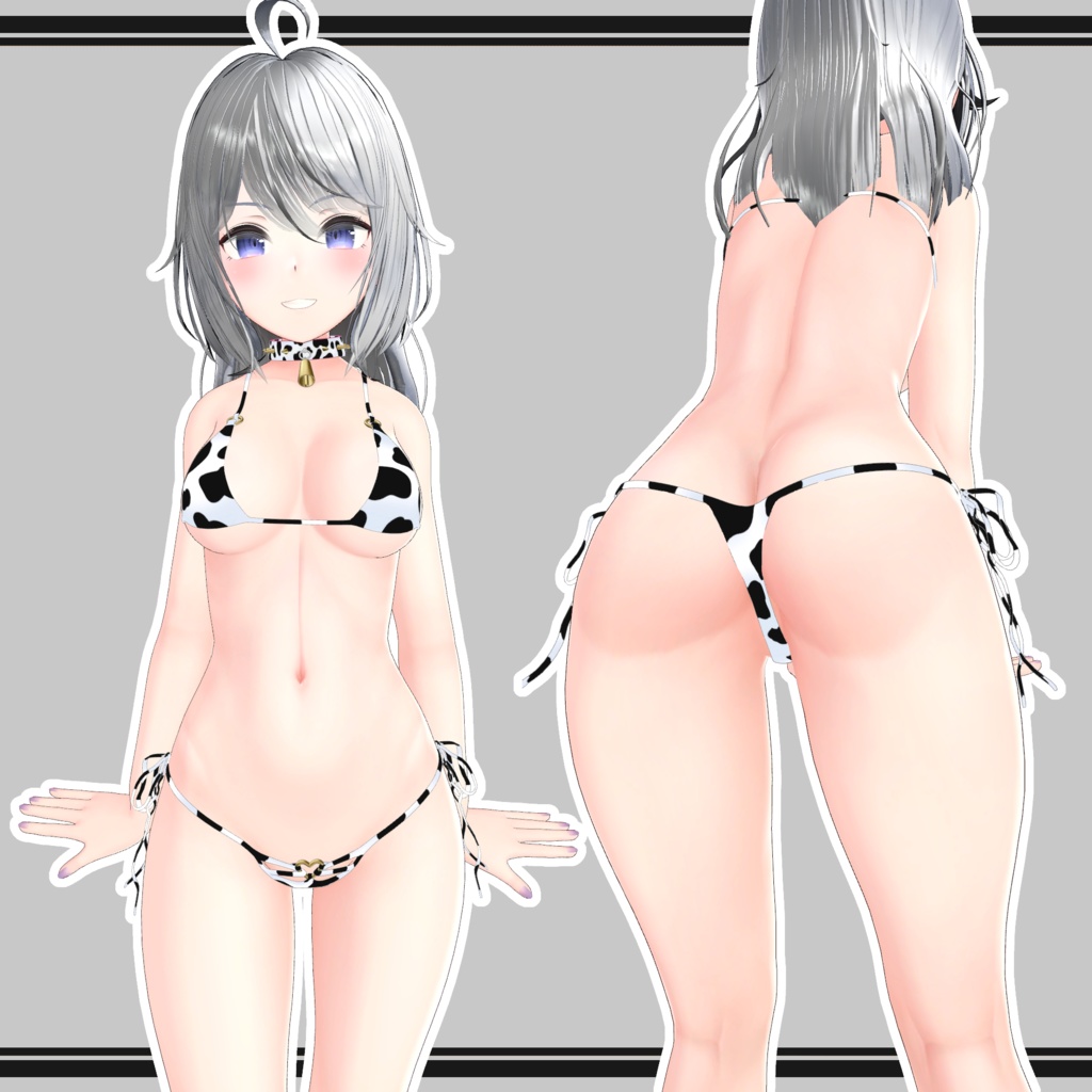 【モフィラ用】Cow Bikini and Collar for Mophira