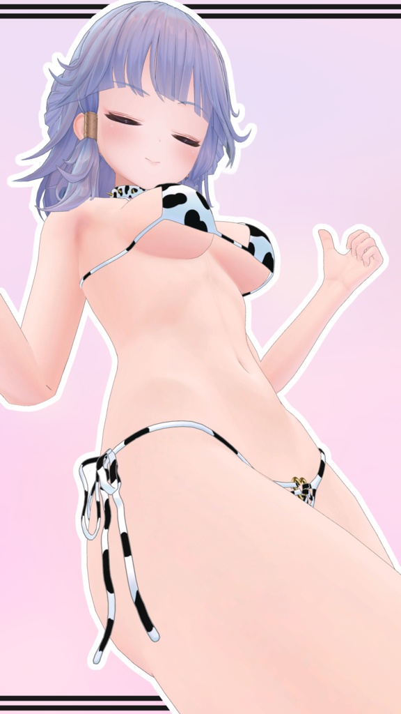 【MaruBody用】Cow Bikini and Collar for MaruBody