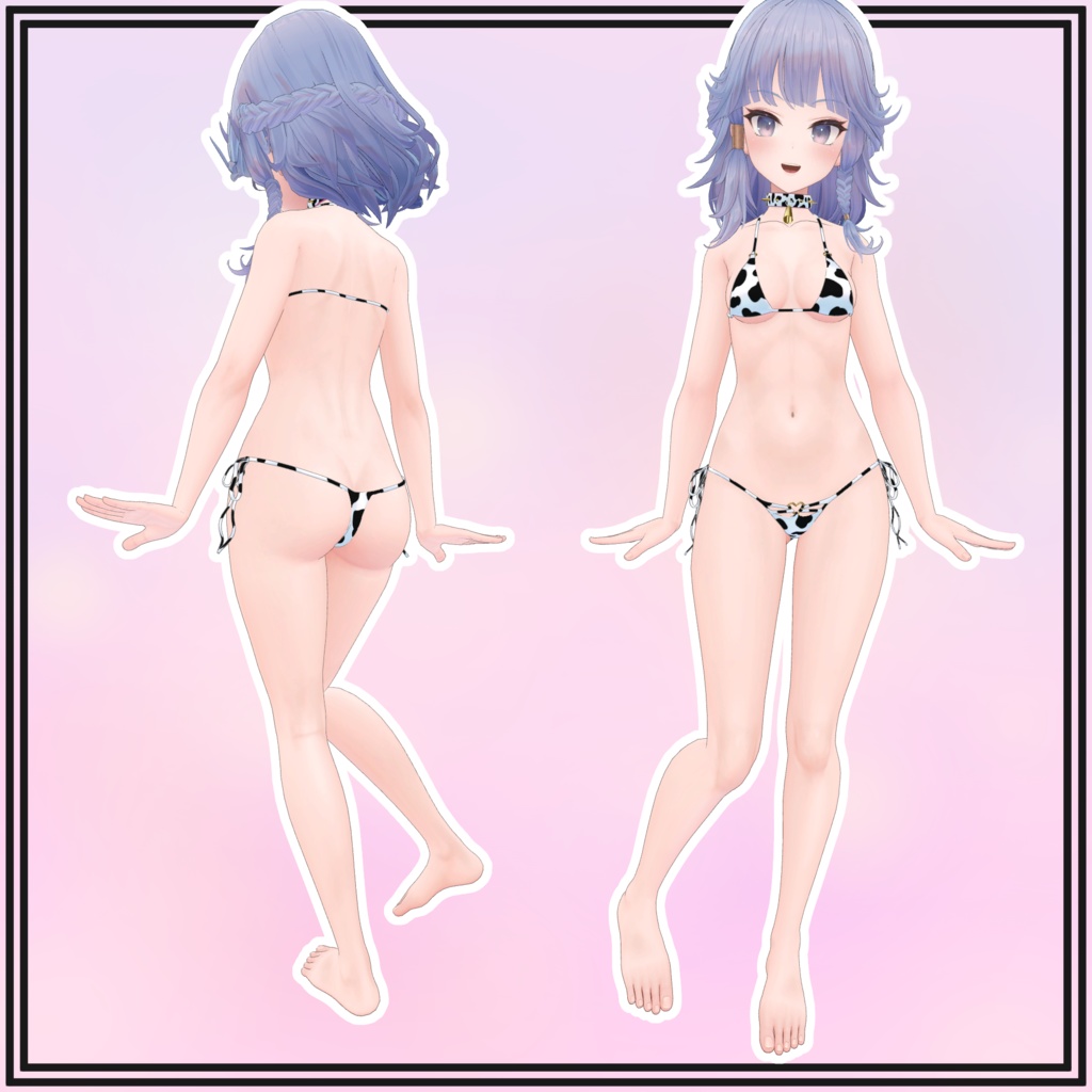 【MaruBody用】Cow Bikini and Collar for MaruBody