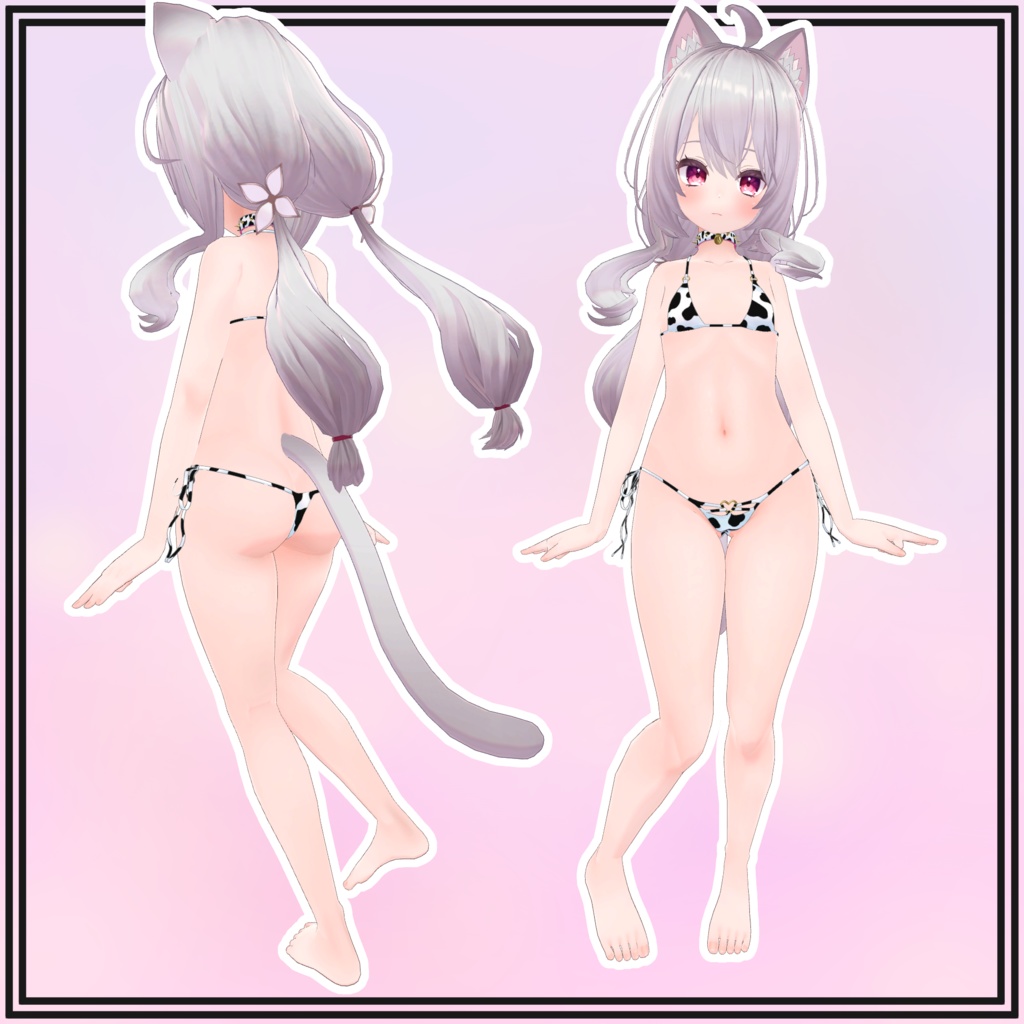 【めいゆん用】Cow Bikini and Collar for Meiyun