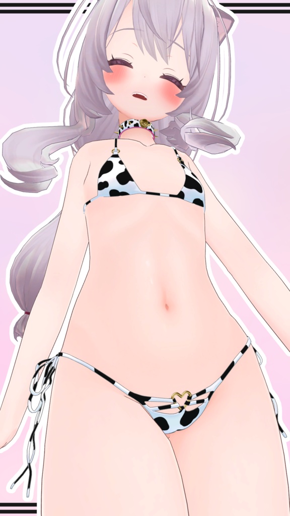 【めいゆん用】Cow Bikini and Collar for Meiyun