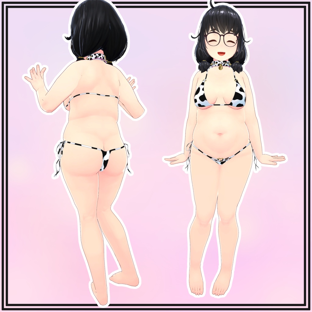 【りむちー用】Cow Bikini and Collar for Rimuchi