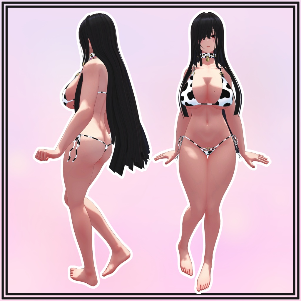 【ダージェリン用】Cow Bikini and Collar for Darjelling
