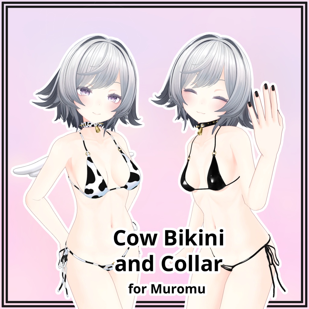 【むろむ用】Cow Bikini and Collar for Muromu