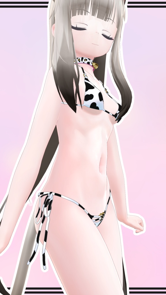 【ユギ・ミヨ用】Cow Bikini and Collar for Yugi and Miyo