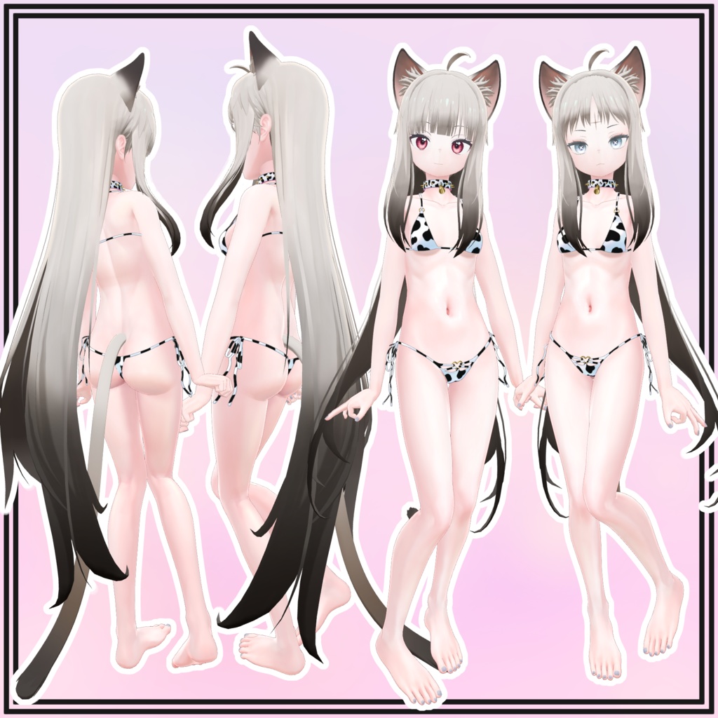 【ユギ・ミヨ用】Cow Bikini and Collar for Yugi and Miyo