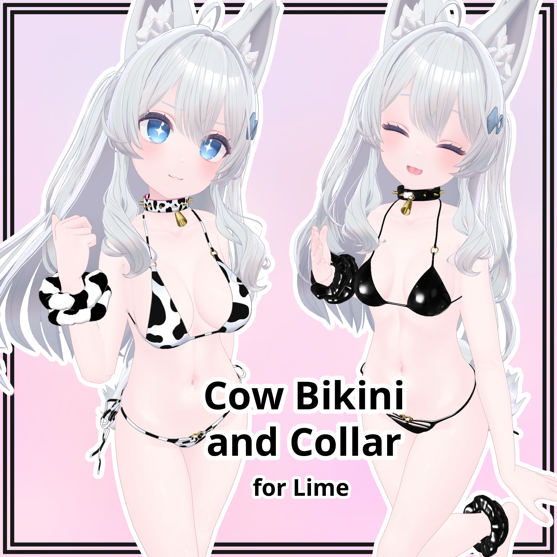 【ライム用】Cow Bikini and Collar for Lime
