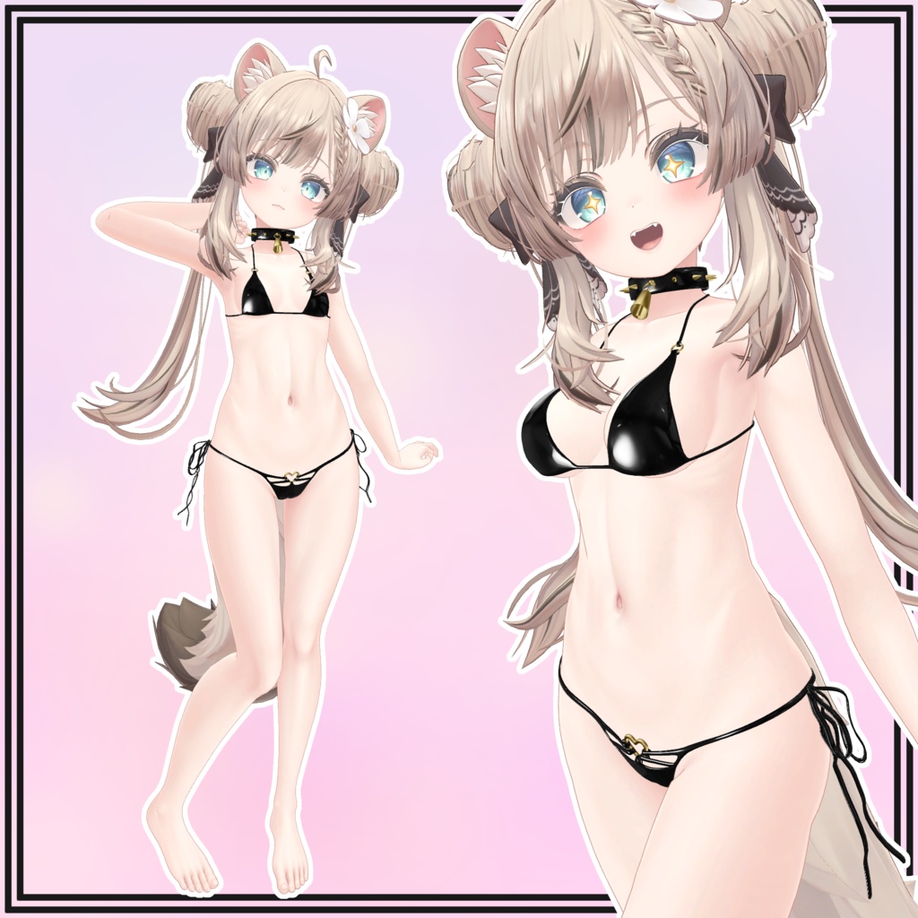 【マヌカ用】Cow Bikini and Collar for Manuka
