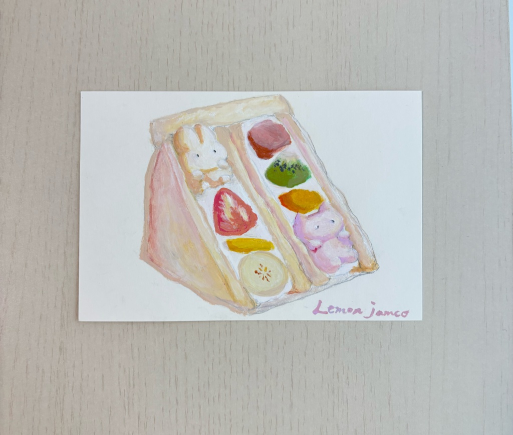 アクリル絵の具原画（フルーツサンド）