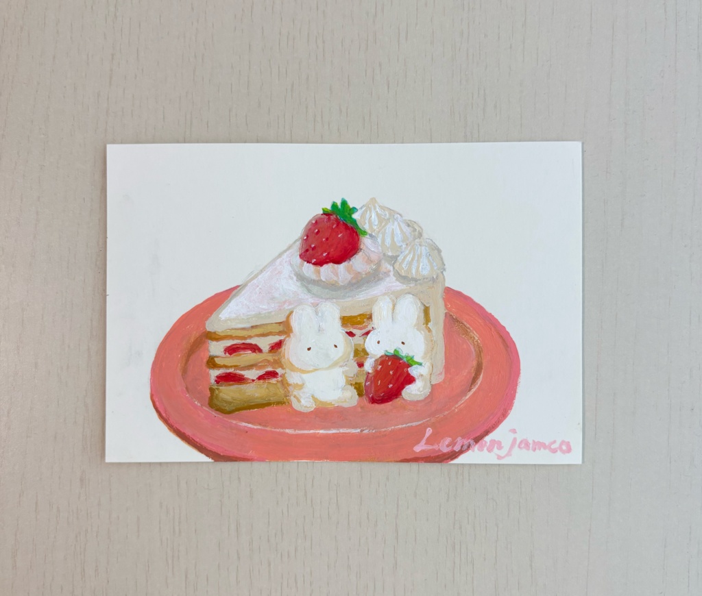 アクリル絵の具原画（ショートケーキ）