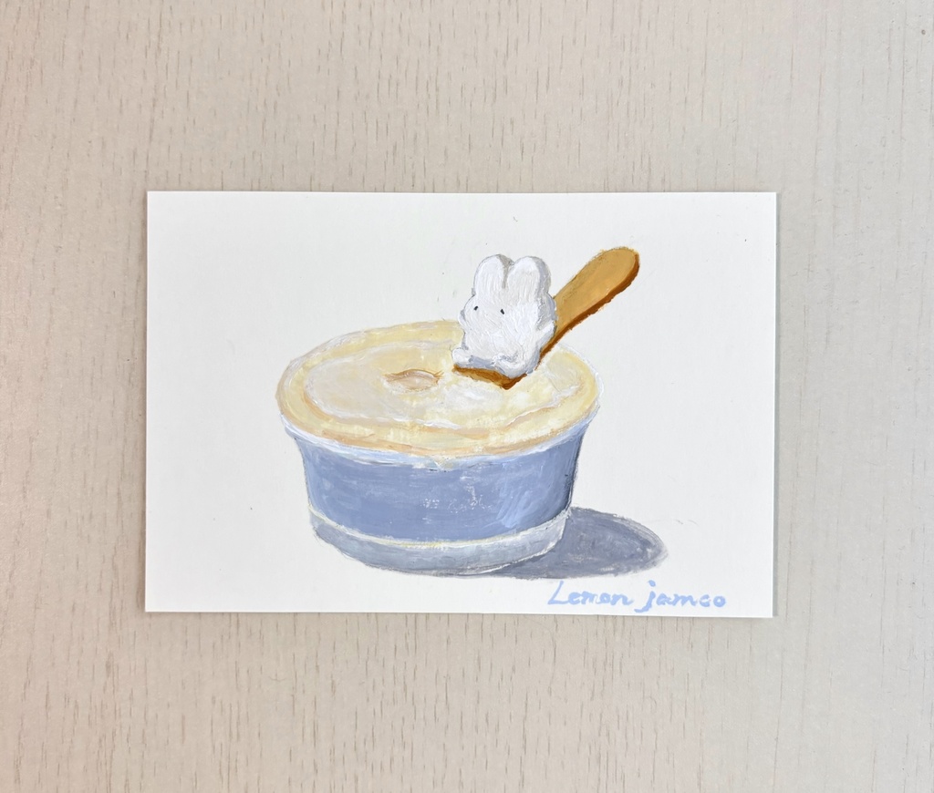 アクリル絵の具原画（バニラアイスカップ）