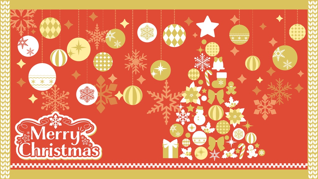 【配信素材】クリスマス配信向け背景&ロゴset(縦型有り)