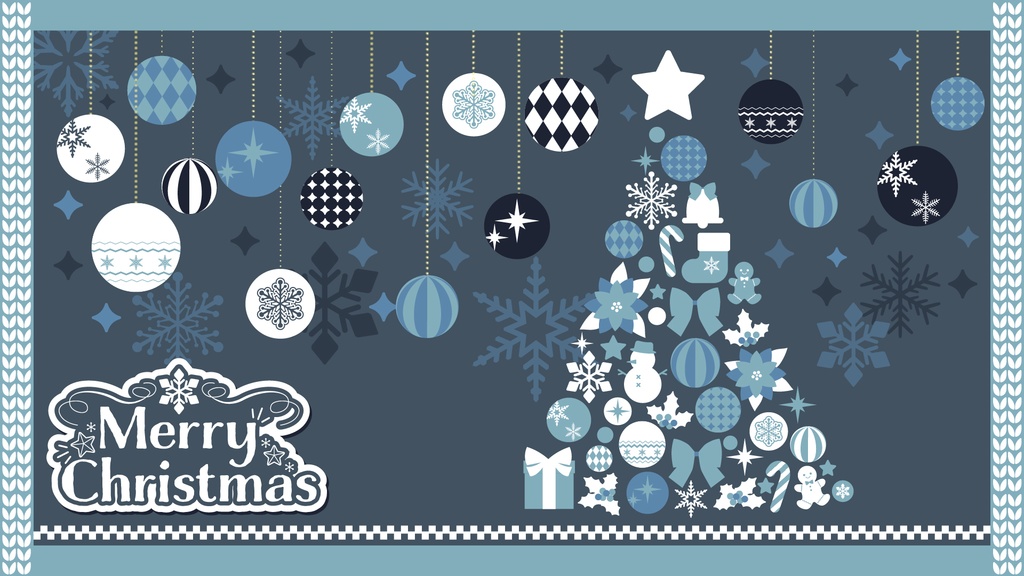 【配信素材】クリスマス配信向け背景&ロゴset(縦型有り)