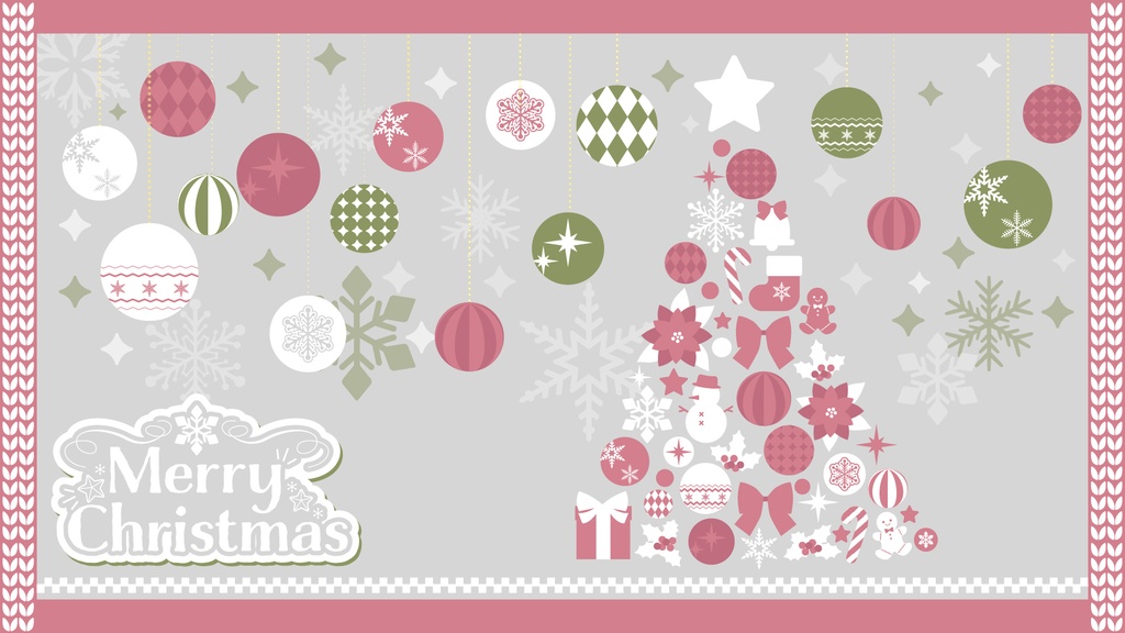 【配信素材】クリスマス配信向け背景&ロゴset(縦型有り)