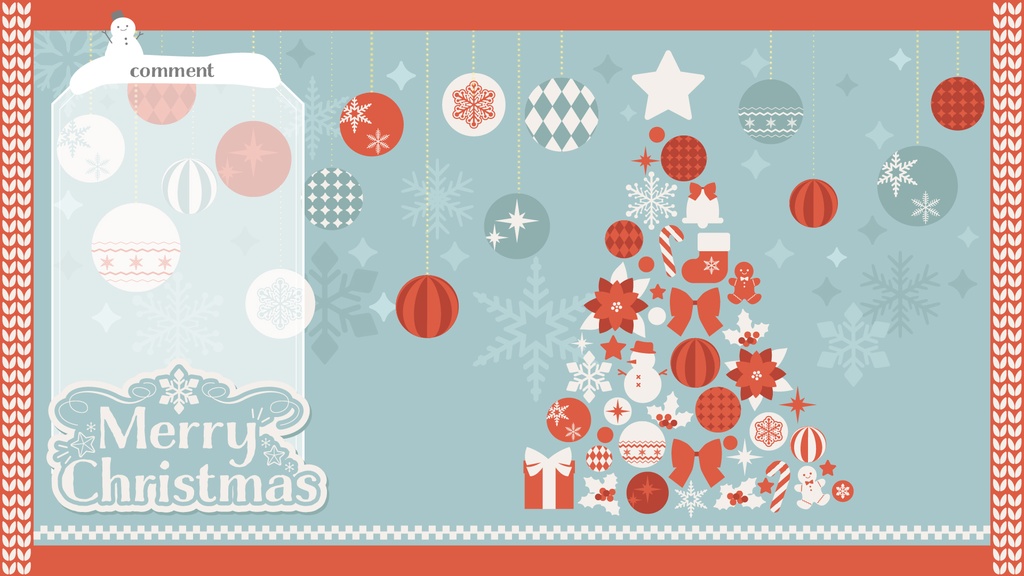 【配信素材】クリスマス配信向け背景&ロゴset(縦型有り)