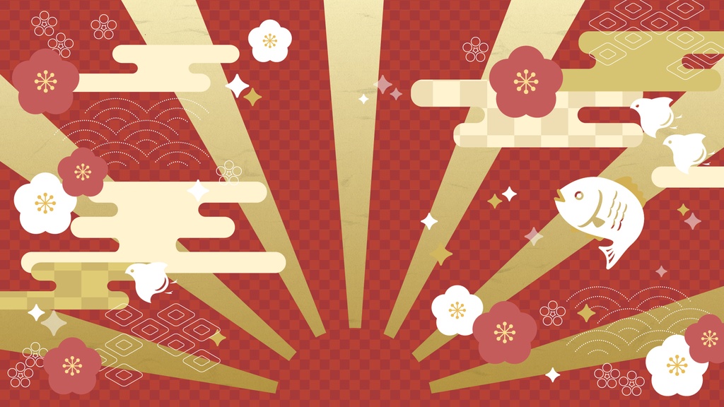 【動く配信背景】お正月向け素材